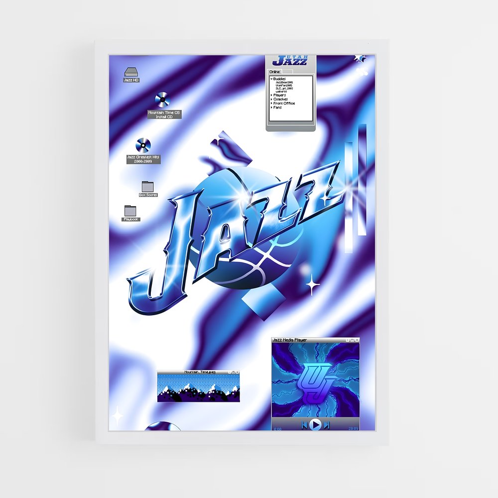 Poster Jazz en Bleu – affiche Basketball (vue 3)